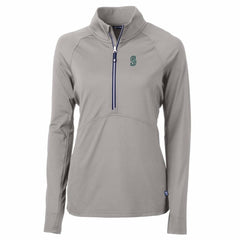 Seattle Mariners Cutter & Buck Women's Adapt Eco Knit Stretch Half-Zip Pullover Top Gray