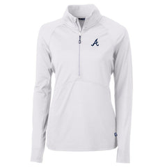 Atlanta Braves Cutter & Buck Women's Adapt Eco Knit Stretch Half-Zip Pullover Top White