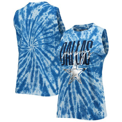 Dallas Cowboys Lauren James Women's Tie-Dye Jersey Boxy Tank Top - Royal cheap