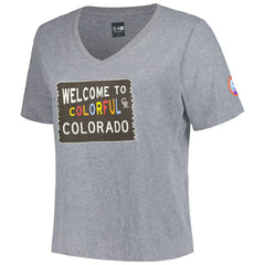 Colorado Rockies Women's City Connect Plus Size V-Neck T-Shirt Gray | New Era