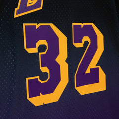 Magic Johnson Los Angeles Lakers 1984/85 Hardwood Classics Fadeaway Swingman Player Jersey - Purple/Black
