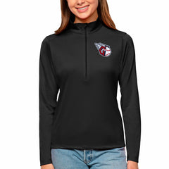 Cleveland Guardians Antigua Women's Tribute Quarter-Zip Pullover Top Black