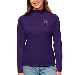 Colorado Rockies Antigua Women's Tribute Quarter-Zip Pullover Top Purple