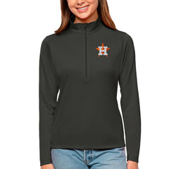 Houston Astros Antigua Women's Tribute Quarter-Zip Pullover Top Charcoal