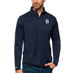 Detroit Tigers Antigua Tribute Quarter-Zip Pullover Top Navy