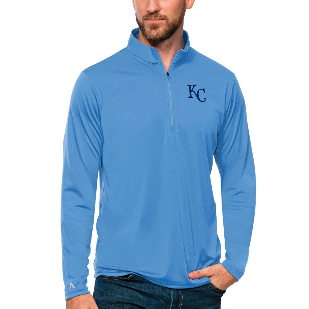 Kansas City Royals Antigua Tribute Quarter-Zip Pullover Top Powder Blue