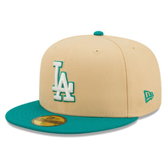Los Angeles Dodgers Mango Forest 59FIFTY fitted hat Natural/Teal | New Era