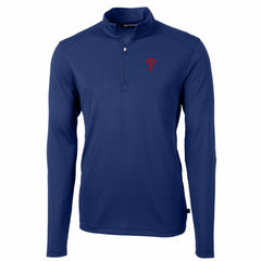 Philadelphia Phillies Cutter & Buck Big & Tall Virtue Eco Pique Quarter-Zip Pullover Jacket Royal