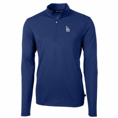 Los Angeles Dodgers Cutter & Buck Big & Tall Virtue Eco Pique Quarter-Zip Pullover Jacket Royal
