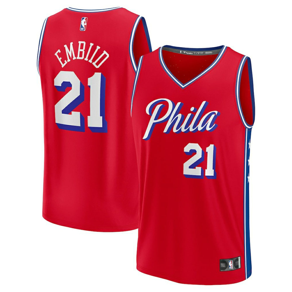 Joel Embiid Philadelphia 76ers Fast Break Replica Player Jersey - Statement Edition - Red