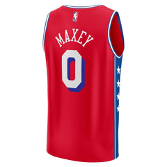 Tyrese Maxey Philadelphia 76ers Fast Break Replica Player Jersey - Statement Edition - Red
