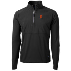San Francisco Giants Cutter & Buck Adapt Eco Knit Hybrid Recycled Quarter-Zip Pullover Jacket Black