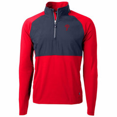 Philadelphia Phillies Cutter & Buck Adapt Eco Knit Hybrid Recycled Quarter-Zip Pullover Jacket Red/Navy