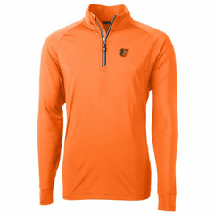 Baltimore Orioles Cutter & Buck Adapt Eco Knit Stretch Recycled Quarter-Zip Pullover Jacket Orange