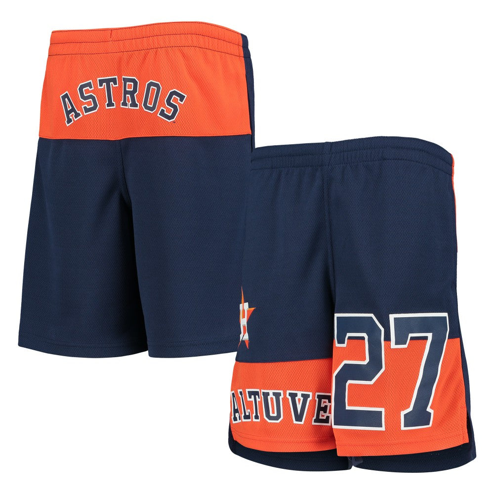 Jose Altuve Houston Astros Youth Pandemonium Name & Number Shorts Navy