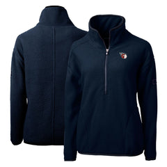 Cleveland Guardians Cutter & Buck Women's Cascade Eco Sherpa Fleece Quarter-Zip Pullover Jacket Navy
