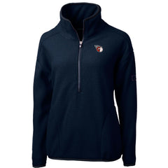 Cleveland Guardians Cutter & Buck Women's Cascade Eco Sherpa Fleece Quarter-Zip Pullover Jacket Navy