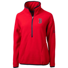 Boston Red Sox Cutter & Buck Women's Cascade Eco Sherpa Fleece Quarter-Zip Pullover Jacket Red