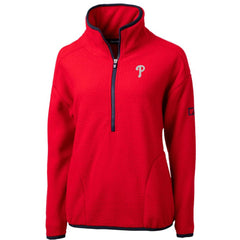 Philadelphia Phillies Cutter & Buck Women's Cascade Eco Sherpa Fleece Quarter-Zip Pullover Jacket Red