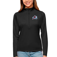 Colorado Avalanche Antigua Women's Tribute Quarter-Zip Pullover Top Black