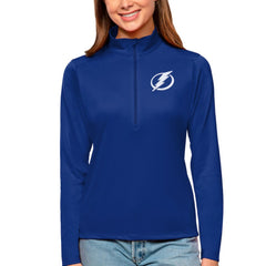 Tampa Bay Lightning Antigua Women's Tribute Quarter-Zip Pullover Top Royal