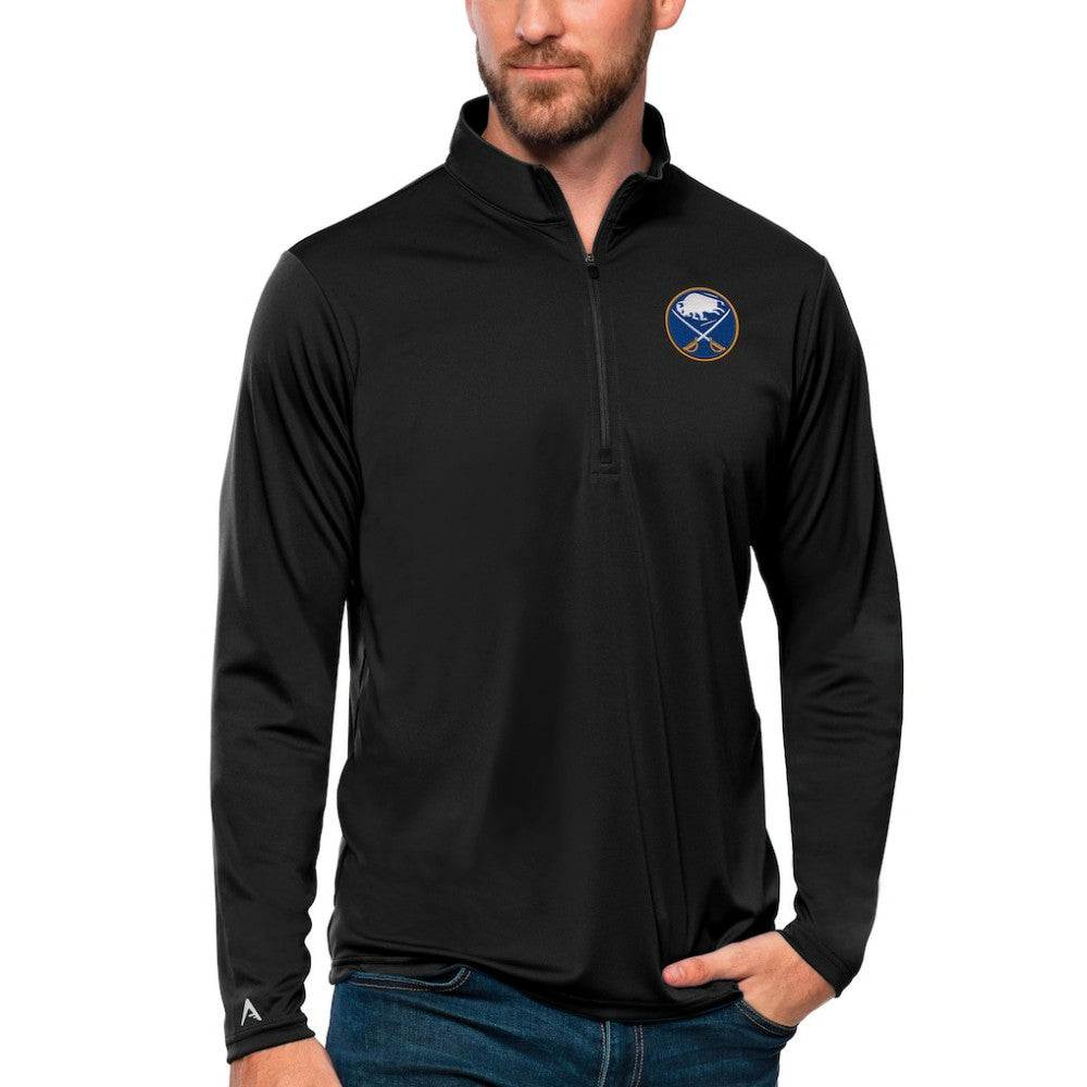 Buffalo Sabres Antigua Tribute Quarter-Zip Pullover Top Black