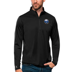 Buffalo Sabres Antigua Tribute Quarter-Zip Pullover Top Black