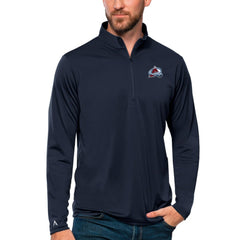Colorado Avalanche Antigua Tribute Quarter-Zip Pullover Top Navy