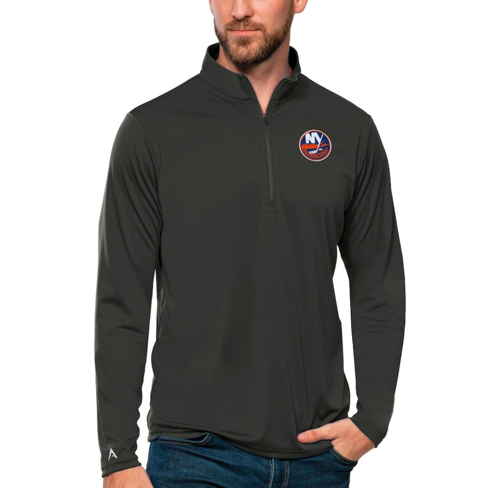New York Islanders Antigua Tribute Quarter-Zip Pullover Top Charcoal