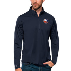 New York Islanders Antigua Tribute Quarter-Zip Pullover Top Navy