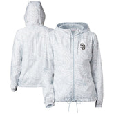 San Diego Padres Women's Flash Forward Full-Zip Windbreaker Jacket Gray | Columbia