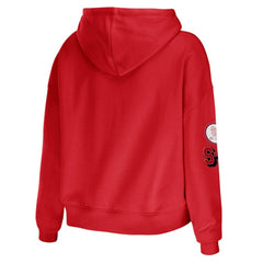 St. Louis Cardinals WEAR by Erin Andrews Women's Modest Patches Cropped Pullover Hoodie Red