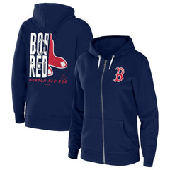 Boston Red Sox WEAR by Erin Andrews Women's Sponge Fleece Full-Zip Hoodie Navy
