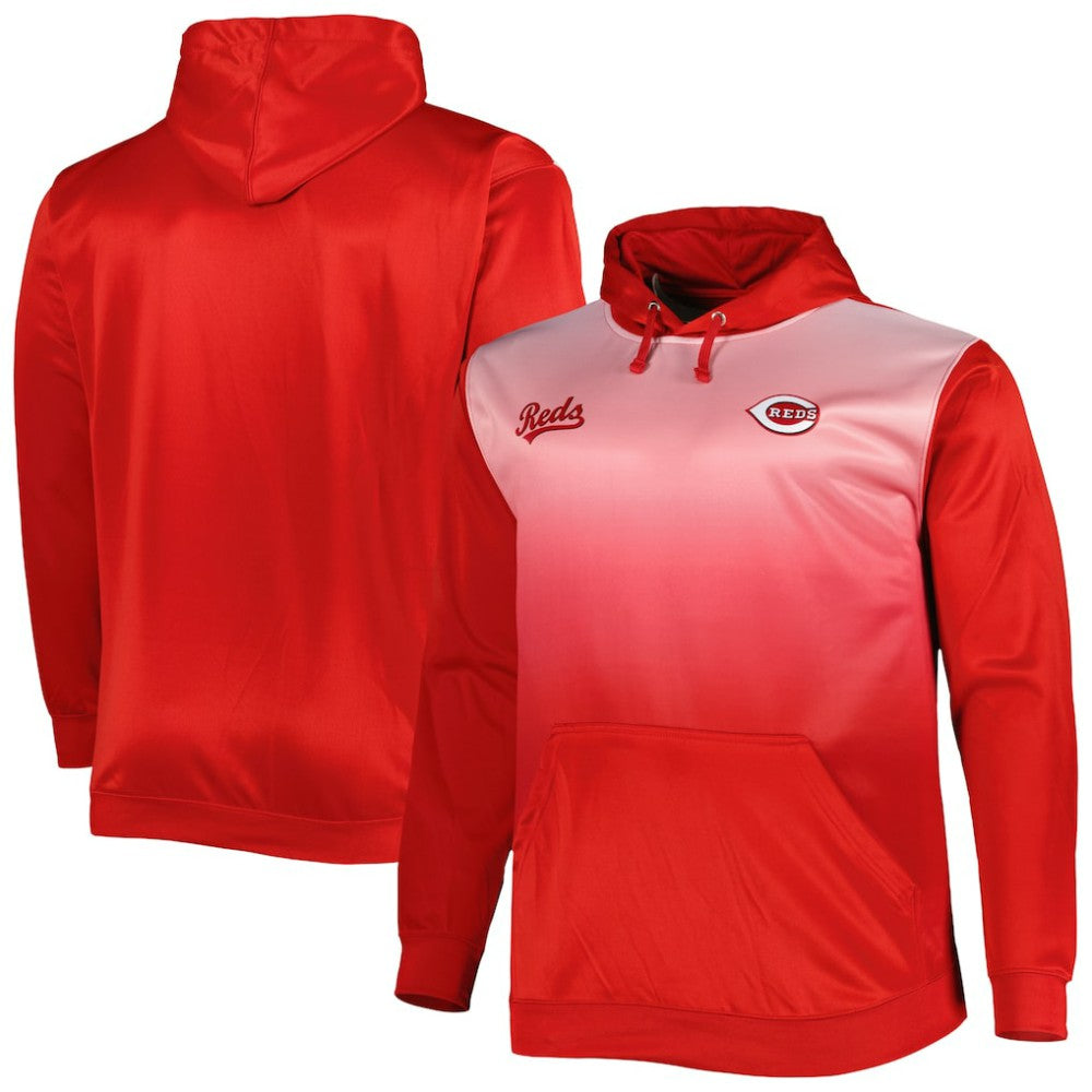 Cincinnati Reds Fade Sublimated Fleece Pullover Hoodie Red