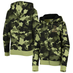 Boston Red Sox Women's 2022 MLB Armed Forces Day Camo Full-Zip Hoodie Green | New Era