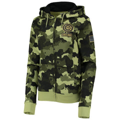 Chicago Cubs Women's 2022 MLB Armed Forces Day Camo Full-Zip Hoodie Green | New Era