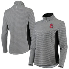 St. Louis Cardinals Tommy Bahama Women's Aubrey Stripe Block IslandZone Half-Zip Jacket Black