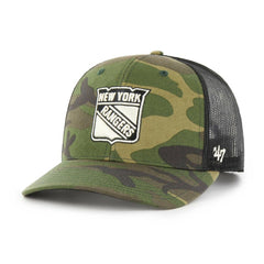 New York Rangers '47 Trucker Snapback Hat Camo/Black