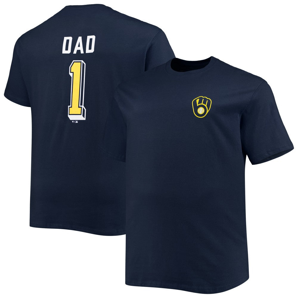 Milwaukee Brewers Big & Tall Father's Day #1 Dad T-Shirt Navy