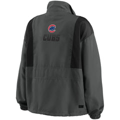 Chicago Cubs WEAR by Erin Andrews Women's Packable Half-Zip Jacket Charcoal