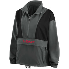 St. Louis Cardinals WEAR by Erin Andrews Women's Packable Half-Zip Jacket Charcoal