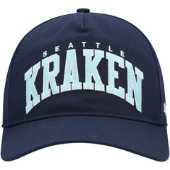 Seattle Kraken '47 Block Arch Hitch Snapback Hat Deep Sea Blue
