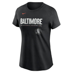 Baltimore Orioles Women's City Connect Wordmark T-Shirt Black | Nike