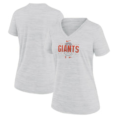 San Francisco Giants Women's City Connect Velocity Practice Performance V-Neck T-Shirt White | Nike