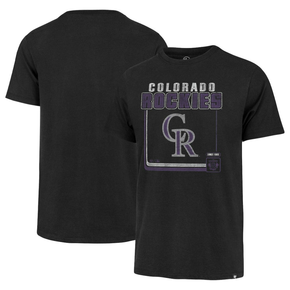 Colorado Rockies Cooperstown Collection Borderline Franklin T-Shirt Black | 47 brand