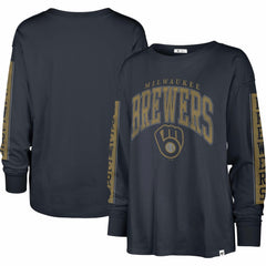 Milwaukee Brewers Women's Statement Long Sleeve T-Shirt Navy | 47 brand
