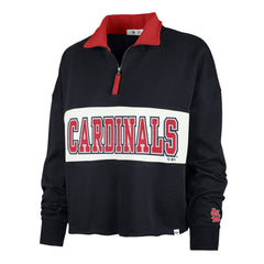 St. Louis Cardinals Women's Remi Quarter-Zip Cropped Top Navy | 47 brand