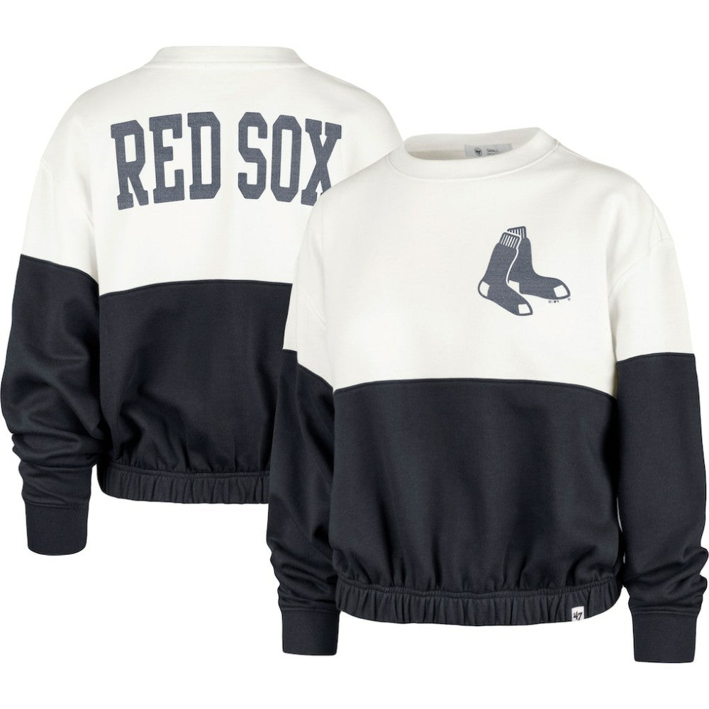 Boston Red Sox Women's Take Two Bonita Pullover Sweatshirt White/Navy | 47 brand