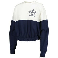 Houston Astros Women's Take Two Bonita Pullover Sweatshirt White/Navy | 47 brand