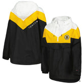 Boston Bruins Tommy Hilfiger Women's Staci Half-Zip Windbreaker Jacket Black/Gold